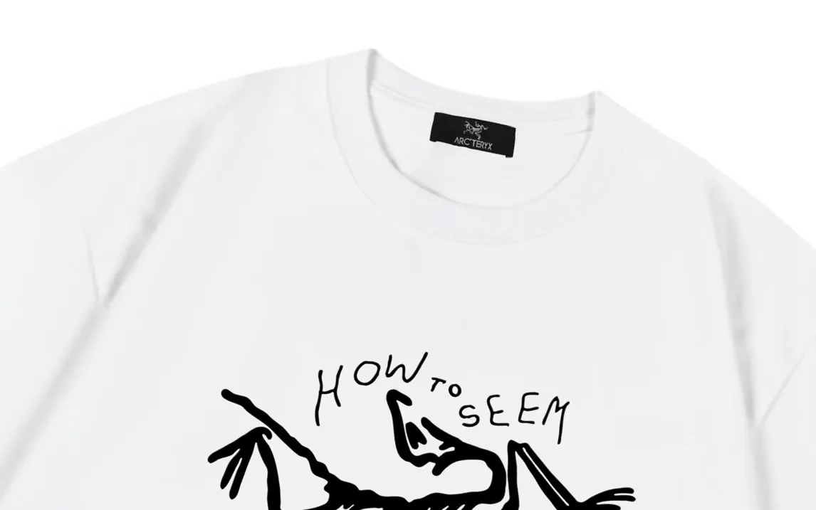 ） ARC TERYX 2025New Arrival logo Same Style t 100％ 32 ：White Size：XS S M L
